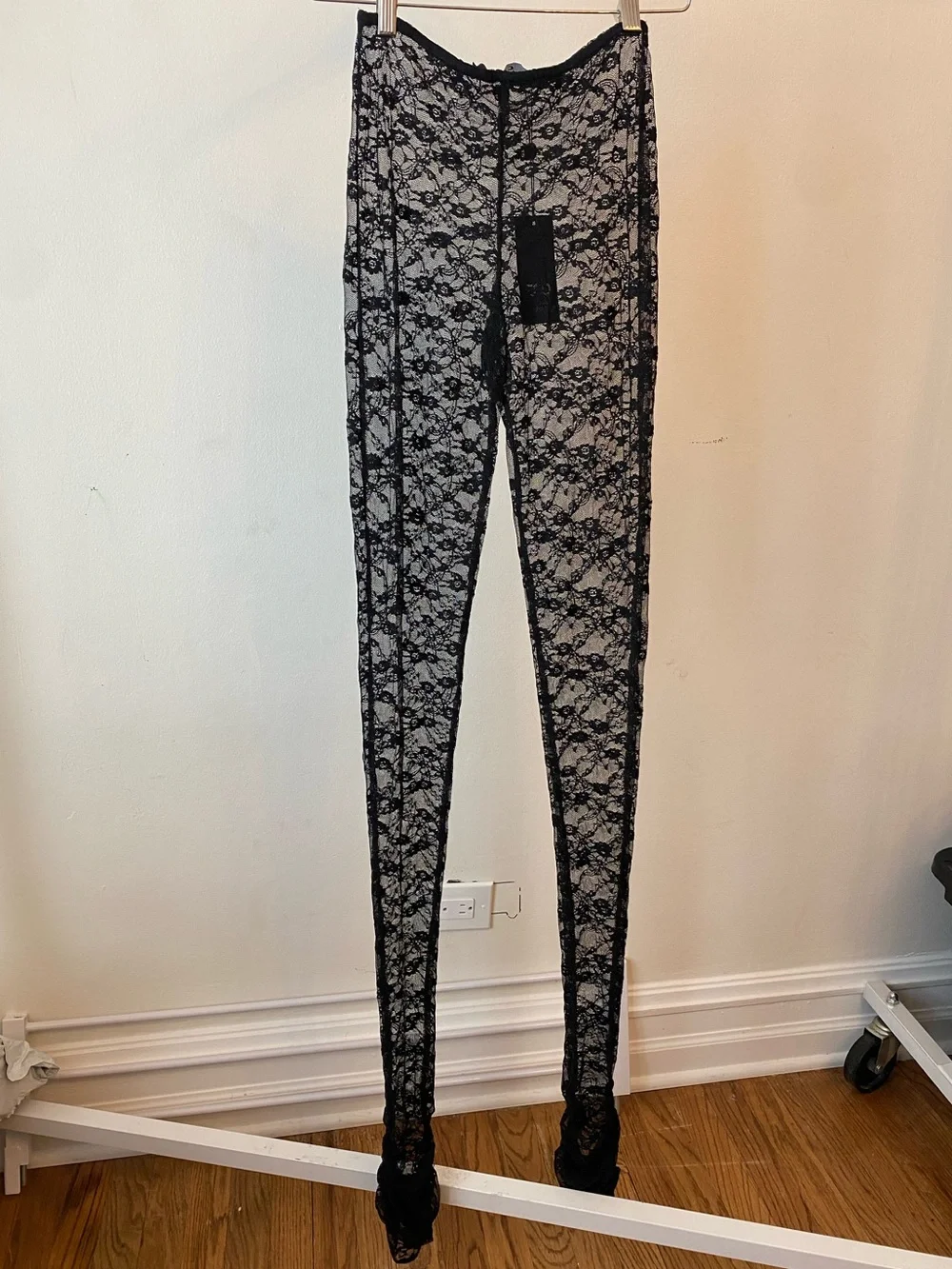 Only Fan Favorite EGO Black Sheer Floral Lace Leggings - Picture 2 of 4